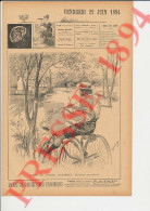 Gravure 1894 Dessin Loevy Bicyclette Vélo Ancien Vélocipède Tricycle Artiste-peintre Avant La Course Peinture Tableau - Unclassified