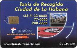 Cuba - Etecsa (Chip) - Transtur Taxis De Recogida, 11.2001, 10$, 20.000ex, Used - Cuba