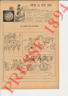 Humour 1894 Dessin Francis Garat Grève Des Cochers Thème Fiacre Omnibus Vélo-taxi Bicyclette Vélo Transports Paris ?? - Non Classés