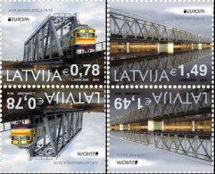 Latvia Lettland Lettonie 2018 Europa CEPT Railway Train Bridges Set Of 2 Tet-beshes Mint - 2018