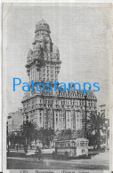214093 URUGUAY MONTEVIDEO PALACIO SALVO & BUS COLECTIVO CIRCULATED TO ARGENTINA POSTAL POSTCARD - Uruguay