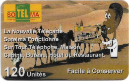 Mali - SoTelMa - Camels & Man Holding Card, Cn. Below Line, Remote Mem. 120U, Used - Malí