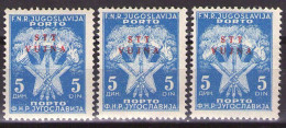 ITALIA - Trieste-Zona B -1952 - Mi 13 X 3 - POSTAGE DUE - MNH**VF - Portomarken