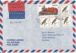 Kenya Registered Air Mail Cover Sent Express To Germany 6-3-1998 BIRD Stamps - Kenya (1963-...)