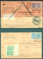 4 Ontvangkaarten Gefr. 2 X Nrs 426 - 714 - 715 Stempels DEURNE - ANTWERPEN -MECHELEN - BRUSSEL + Fiscale Zegels - 1935-1949 Small Seal Of The State