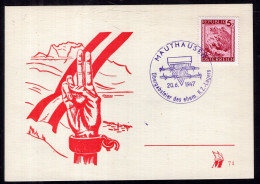 Österreich - 1947 - Postcard - Special Postmark - Mauthausen Concentration Camp - Schärding