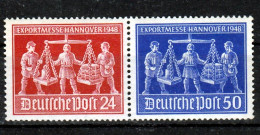 SALE !! 50 % OFF !! ⁕ Germany 1948 Deutsche Post ⁕ Allied Occupation, Hannover Export Fair ⁕ MLH Paar - Mint