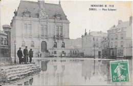 INNONDATIONS DE 1910 - CORBEIL - Place Galignani - Overstromingen