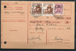 1949 Ontvangkaart Gefr 65c Nr 711 + 2 X 767 (Chemie) Toeristische Stempel LEUZE - 1935-1949 Small Seal Of The State