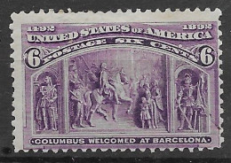 USA Mh * 1893 85 Euros Columbus (2 Mm Thin) - Unused Stamps