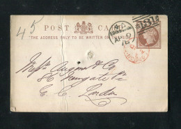 "GROSSBRITANIEN" 1878, Postkarte Ex Edingburgh, Int. Stempel ! (B239) - Covers & Documents