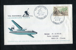 "LUXEMBURG" 1962, Erstflugbrief LUXAIR "Luxembourg-Paris" (B259) - Lettres & Documents