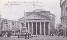 CPA  - PANTHEON DI AGRIPPA, FRONT VIEW, OBELISC, PEOPLE, 1914, ROME - ITALY - Panteón