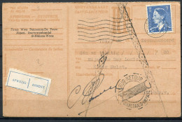 1953 Ontvangkaart Gefr. 4Fr Boudewijn Blauw Cat Nr 911 - Rol Stempel  + ST NIKLAAS + Strookje - Storia Postale