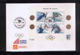 Norway 1991 Olympic Games Lillehammer Block FDC - Winter 1994: Lillehammer