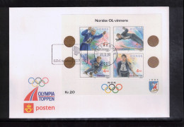 Norway 1992 Olympic Games Lillehammer Block FDC - Winter 1994: Lillehammer
