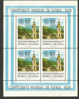 ARGENTINA HOJITA CAMPEONATO MUNDIAL DE FUTBOL 1978 YVERT NUM. 1107 ** NUEVA SIN FIJASELLOS - Ongebruikt