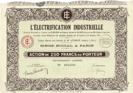 Titre De 1933 - L'Electrification Industrielle - - Elektriciteit En Gas