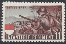 SCHWEIZ Soldatenmarke: Infanterie Regiment 11, Aktivdienst, 1939/40, Ungebraucht - Vignetten