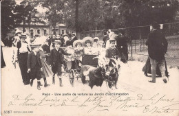 75 Paris - Une Partie De Voiture Au Jardin D'acclimatation Ziege Goat Cart Attelage Chevre - Parcs, Jardins