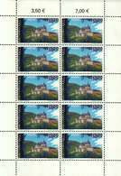 Luxembourg Feuillet De 10 Timbres à 0,70 Euro Chateau De Vianden 2009 - Blocs & Feuillets