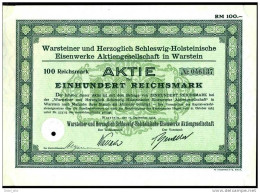 Aktie Warsteiner Herzoglich Eisenwerke AG - 100 RM 1925 - Industrie