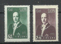 FINLAND FINNLAND 1941 Michel 242 & 245 President R. Ryti - Neufs