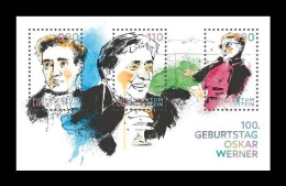 Liechtenstein 2022 Mih. 2056/58 (Bl.45) Cinema. Actor Oskar Werner MNH ** - Unused Stamps