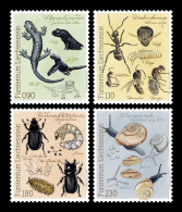 Liechtenstein 2023 Mih. 2073/76 Fauna Of Samina Valley. Salamander. Ant. Beetle. Snail MNH ** - Neufs