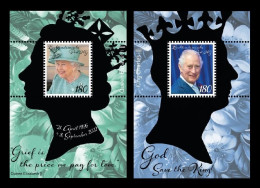 Liechtenstein (die.Marke) 2022 #264/65 (Bl.13/14) Change Of Monarch. Queen Elizabeth II And King Charles III MNH ** - Unused Stamps