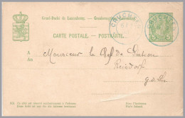 Luxembourg-1900 CRUCHTEN In BLUE - T-32 RRR! - PC To Reisdorf - 1895 Adolfo De Perfíl