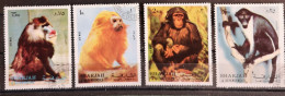 Sharjah 1972 Affen Primaten Mi 1012/16 O Gestempelt 4v Von 5v Im Angebot - United Arab Emirates (General)