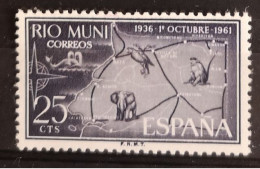 Rio Muni 1961 Landkarte Tiere Mi 21** - Rio Muni