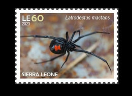 SIERRA LEONE 2023 STAMP 1V - POISONOUS TOXIC VENOMOUS - SPIDERS SPIDER ARAIGNEE BLACK WIDOW VEUVE NOIRE - MNH - Spiders