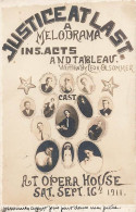 Opera Hause 1911 Justice At Last A Melodrama In 5 Acts And Tableau Léon Sommer JAMESTOWN ? - Altri & Non Classificati