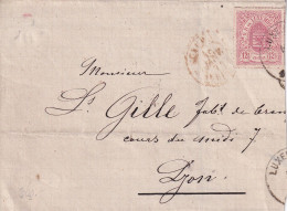 LUXEMBURG LUXEMBOURG 1874 12 1/2C/ Mi 18 TEILBRIEF/ PIÈCE LUXEMBOURG-LYON - 1859-1880 Armoiries