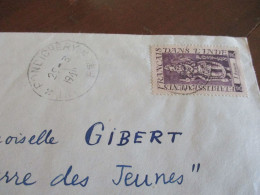 Lettre Colonies Françaises établissement Français Dans L'Inde 1 TP Pondichéry Pour Toulouse 1946? - Cartas & Documentos