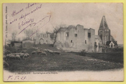 CPA PICQUIGNY - La Collégiale Et Le Donjon (troupeau De Moutons Précurseur ) 1908 - Picquigny