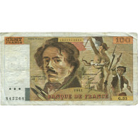 France, 100 Francs, Delacroix, 1981, G.51, TB+, Fayette:69.5 - 100 F 1978-1995 ''Delacroix''