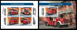 Central Africa  2023 Fire Trucks. (322) OFFICIAL ISSUE - Camions