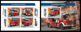 Central Africa  2023 Fire Trucks. (322) OFFICIAL ISSUE - Trucks
