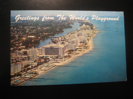 MIAMI BEACH Florida Greetings From Hotels Beach The World's Playground Postcard USA - Miami Beach