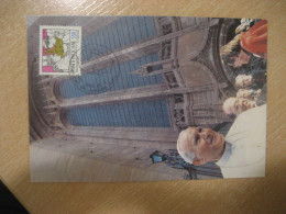 1984 JOHN PAUL II Visit GB Westminster Canterbury 1982 Pope Religion Plastic Clipped On Maxi Maximum Card VATICAN Italy - Brieven En Documenten