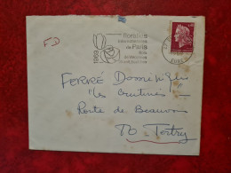 LETTRE 1969 EVREUX FLAMME FLORALIES PARIS FD CACHET MARCELEPOT - Brieven En Documenten
