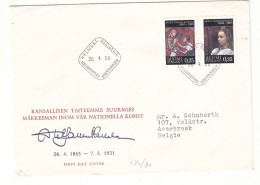 Finlande - Lettre De 1965 - Oblit Helsinki - Peinture - - Lettres & Documents