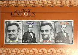 Tuvalu 2010 Abraham Lincoln Sheetlet MNH - Tuvalu