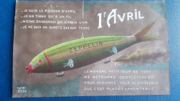 Premier Avril , Poisson D'avril , Poisson Zeppelin - 1er Avril - Poisson D'avril