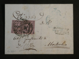 C MODENA  BELLE LETTRE SIGNEE RRR  1854 REGGIO A MONTECCHIO +2 TP PARFAITS X 10 C 2a ROSE VIF ,+AFF. INTERESSANT++ - Modena