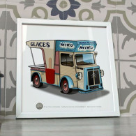 Citroen Hy - Poster 20x20cm Citroen Type H Miko Glaces - Camions