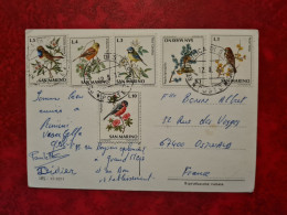 CARTE SAN MARINO SERIE OISEAUX  1972 - Storia Postale